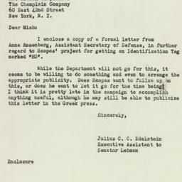 Letter: 1952 October 29