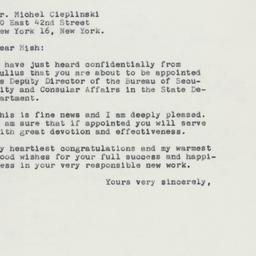 Letter: 1961 May 22