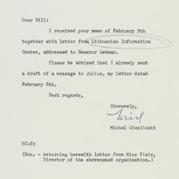 Letter: 1953 February 11