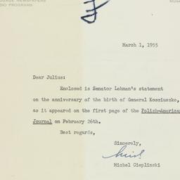 Letter: 1955 March 1