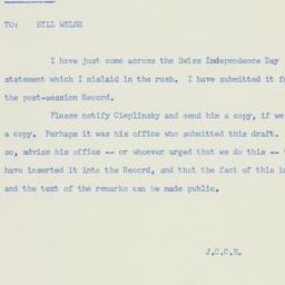 Memorandum: 1955 August 8