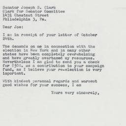 Letter: 1962 October 31