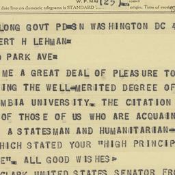 Telegram: 1958 June 4