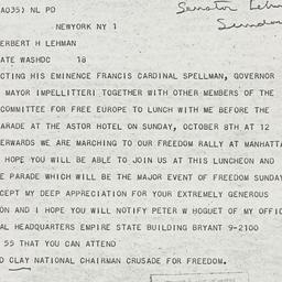 Telegram: 1950 October 2