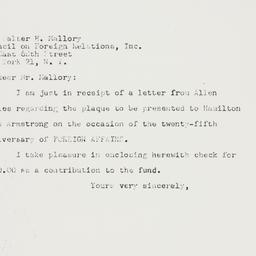 Letter: 1947 November 25