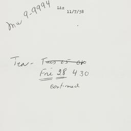 Memorandum: 1958 November 7