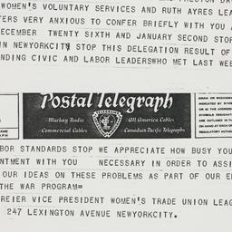 Telegram: 1941 December 22