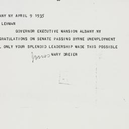 Telegram: 1935 April 9