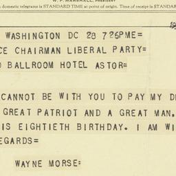Telegram: 1958 March 23