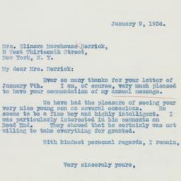Letter: 1936 January 9