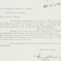Memorandum: 1951 June 13