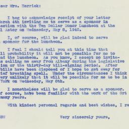 Letter: 1940 March 6