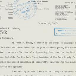 Letter: 1940 October 30