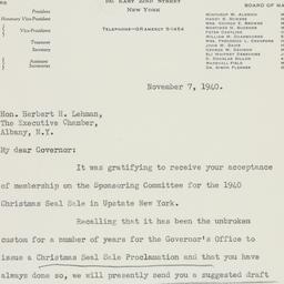 Letter: 1940 November 7