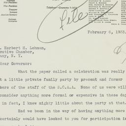 Letter: 1933 February 6
