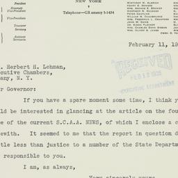 Letter: 1935 February 11