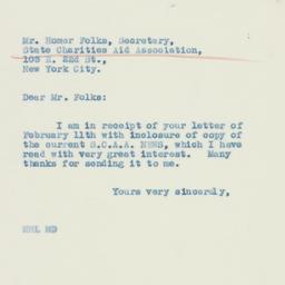 Letter: 1935 February 14