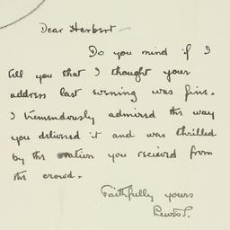 Letter: 1929 May 14