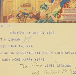 Telegram: 1948 March 27