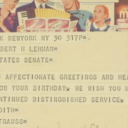 Telegram: 1953 March 30