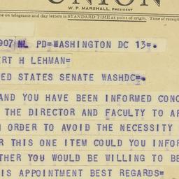 Telegram: 1954 January 13