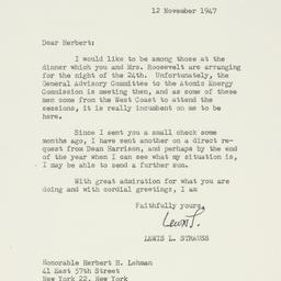 Letter: 1947 November 12