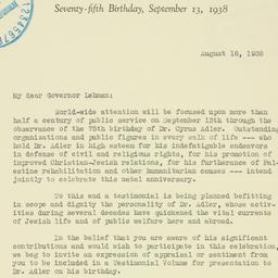 Letter: 1938 August 18