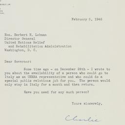 Letter: 1946 February 5