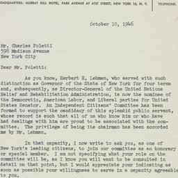 Letter: 1946 October 10
