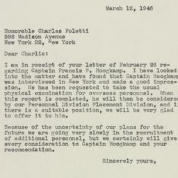 Letter: 1946 March 12