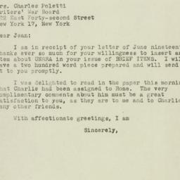 Letter: 1944 June 23