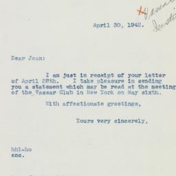 Letter: 1942 April 30