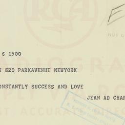 Telegram: 1949 November 6