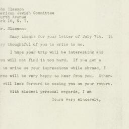 Letter: 1947 July 9