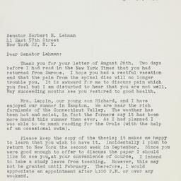 Letter: 1959 August 30