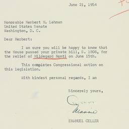 Letter: 1954 June 21