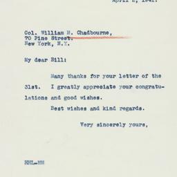 Letter: 1941 April 2