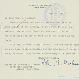 Letter: 1942 July 29