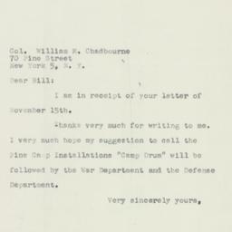 Letter: 1951 November 21