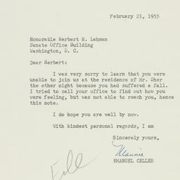 Letter: 1955 February 21