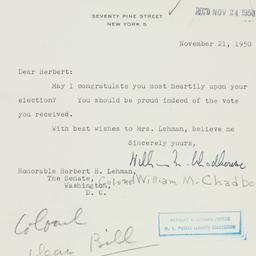 Letter: 1950 November 21