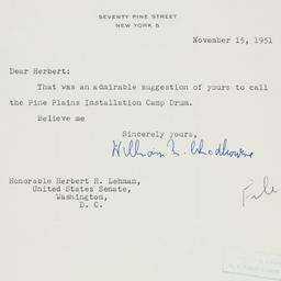 Letter: 1951 November 15