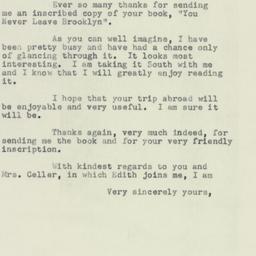 Letter: 1953 November 10