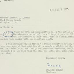 Letter: 1955 August 3