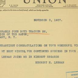 Telegram: 1937 November 3