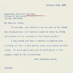 Letter: 1936 October 29