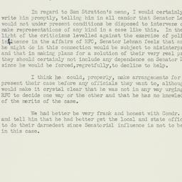 Memorandum: 1952 February 26