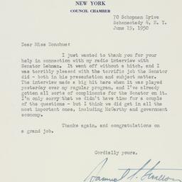 Letter: 1950 June 19