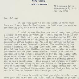 Letter: 1950 May 19