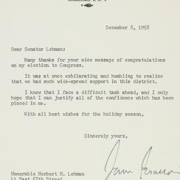 Letter: 1958 December 8